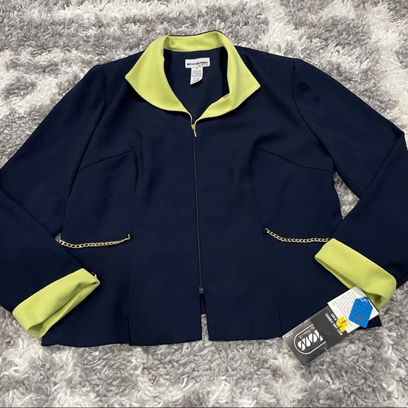 Perceptions Jackets & Blazers - Perceptions Women’s Navy and Neon Jacket US 16